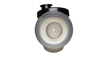 White, Clear Protein Shaker on Black Shows Whey Protein Texture. Use for Product Mockup, Branding,...