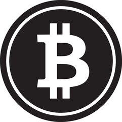 Obraz premium Bitcoin Logo on Black Circle Isolated on White Background