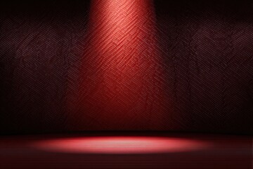 A textured backdrop with a stage and a vibrant red spotlight