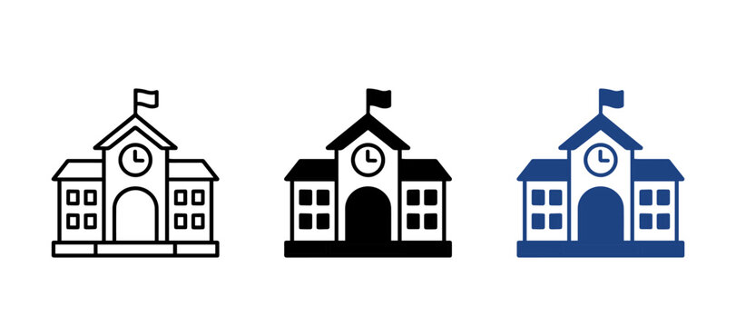 School building icon vector