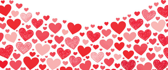 Obraz premium Seamless Red and Pink Heart Pattern Background for Love and Valentine’s Day