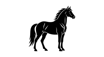 Fototapeta premium Majestic Horse Silhouette Vector Art - Generative AI.