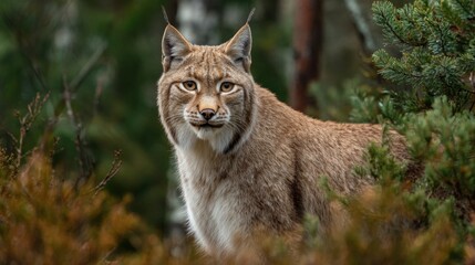 Obraz premium Pristine Wildlife Ecosystem with Lynx in Natural Habitat
