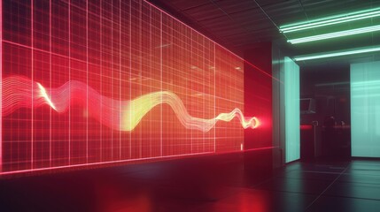 Abstract red data analysis visualization