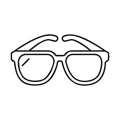 Fototapeta premium A simple line drawing of a pair of glasses with clear lenses and a minimalist frame design on a white background
