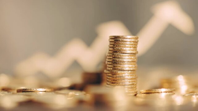 coin and coins, money, investment, arrow, rising