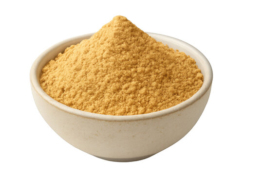 Ginger Powder in White Bowl on Dark Background