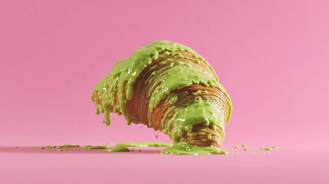 green matcha croissant bread