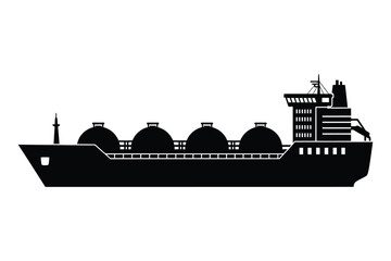 LNG tanker carrier ship Silhouette icon