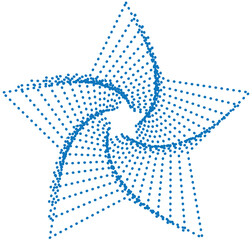 vector illustration design of dark blue star shape with dots
