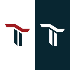 Creative And Minimalist Letter T Logo Icon Design Stock Vector.