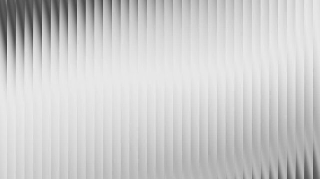 Monochrome animated gradient behind ribbed glass. 4k video background. Wavy optical illusion motion animation. Modern metallic and futuristic digital texture concept for corporate design.