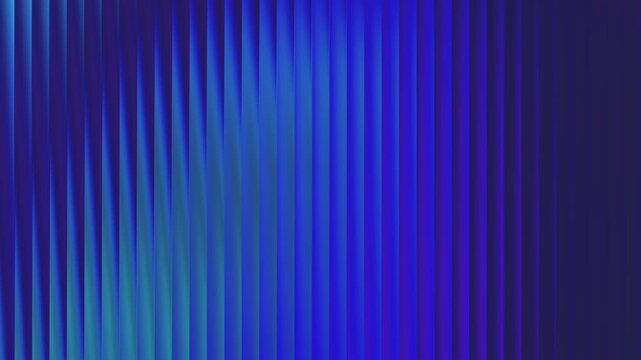 Glass effect blue and teal vertical stripes background video. Wavy gradient flow animation. Modern futuristic and cool digital pattern for artistic overlay and fresh atmosphere.