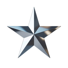 Obraz premium Shiny silver star decoration decorative geometric shape isolated on a transparent background