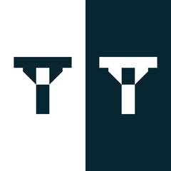 Creative letter T modern brand unique style logo design stock vector.