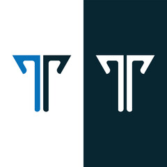 Creative And Minimalist Letter T Logo Icon Design Stock Vector.
