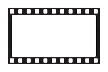 Film strip frame. Classic retro movie reel border on white background.