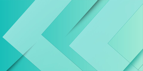 Fototapeta premium Abstract colorful gradient turquoise green background. Simple overlap triangle shapes pattern background. Eps10 vector