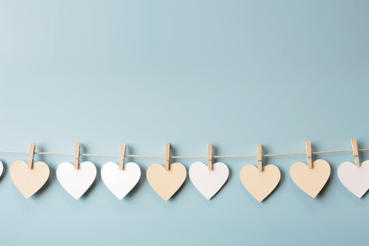 Heart shape cards displaying love and romance concepts