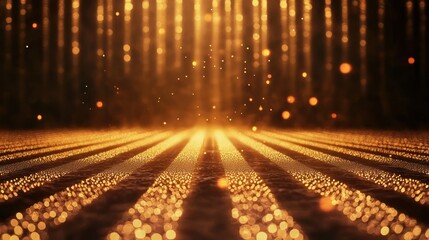 Abstract golden light particles backdrop