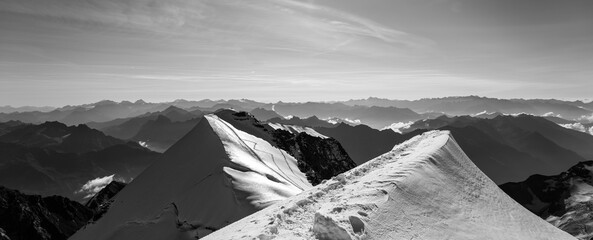 Hikers Navigate The Exposed Summit