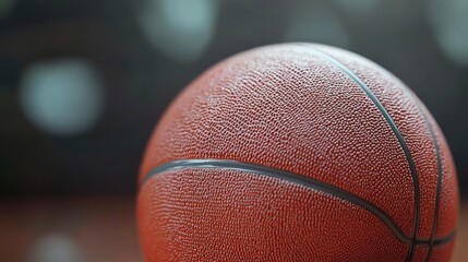 Basketball close up on court