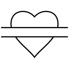 Segmented Heart Icon with Parallel Lines for Love and banner Themes