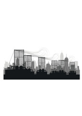 Obraz premium Rooftop Fog Harvesting Silhouette, Sustainable Water Collection for Cities, Climate Adaptation and Urban Resource Management Vector