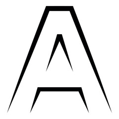 Futuristic Geometric Letter A Logo, angular black letter A with sharp lines