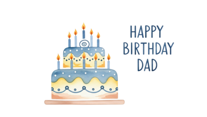 Birthday cake with candles on top of it and the words happy.