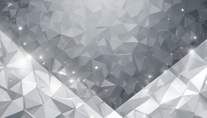 White and grey geometric triangle abstract background with layered shine elements, ideal for business and presentation design