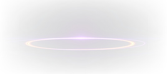 Futuristic Blue and Purple Neon Portal Energy Ring PNG Overlay