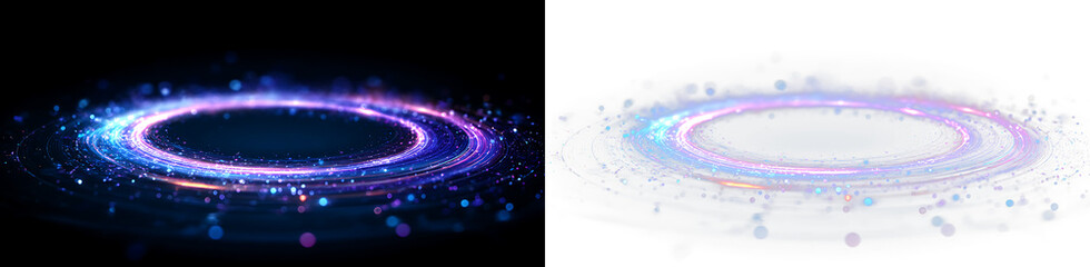 Glowing Neon Magic Energy Ring in Blue Purple Colors PNG © Татьяна Куриленко