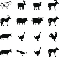 farm animals collection vector