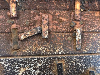 錆びた鉄板の背景　質感