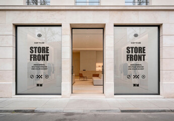 Boutique Storefront Window Sticker Mockup