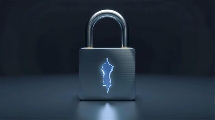 Digital security failure visualized with damaged lock object