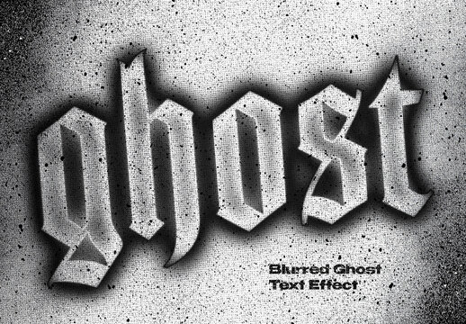 Blurred Ghost Text Effect Mockup