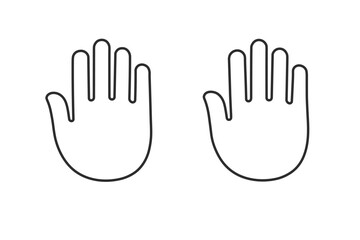 Fototapeta premium Two simple outline hands shown side by side against a white background