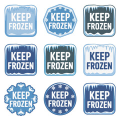 keep frozen badge set, keep frozen stamp set, keep frozen badge vector set