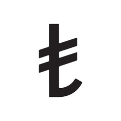 Obraz premium Turkish lira sign silhouette icon vector illustration on white background