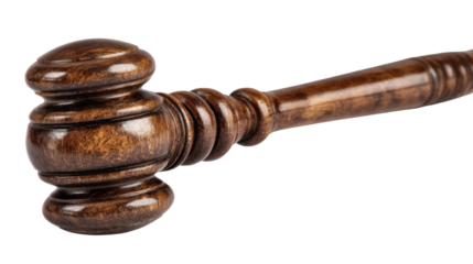Wooden judge gavel symbol of justice law court authority legal decision courtroom concept isolated studio close up photography on white background