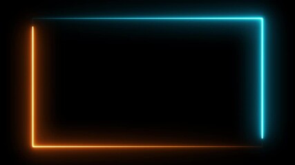 Abstract neon blue and orange glowing frame with smooth light trails on transparent background ideal for live streaming overlays digital presentations esports visuals and event broadcasts - Powered by Adobe