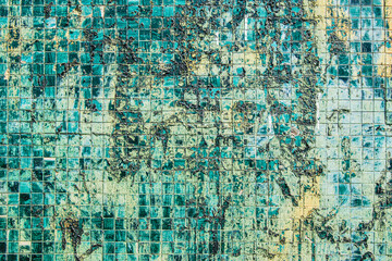 Obraz premium Peeling paint grunge mosaic wall texture as background