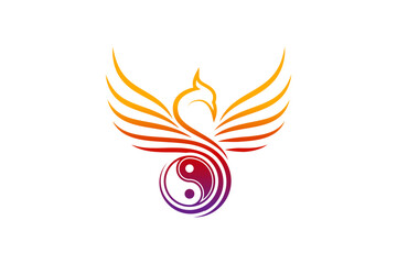 Yin Yang Phoenix logo design