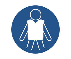 M053 &mdash; Wear personal flotation devices sign illustration on transparent background. 