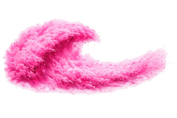Pink powder wave exploding with colorful powder creating a dynamic holi festival celebration and abstract motion trail