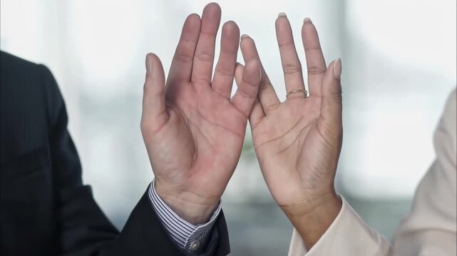 Male hand and female hand make pinky promise. Gesture symbolizes agreement, trust, commitment, and partnership between two people. Emphasis on honesty and strong connection