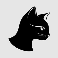Cat Head Silhouette Illustration In Side Profile © zfmbek