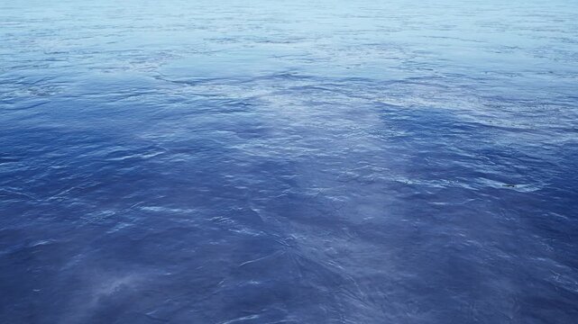 Frozen Arctic Water Surface With Small Waves at Daytime